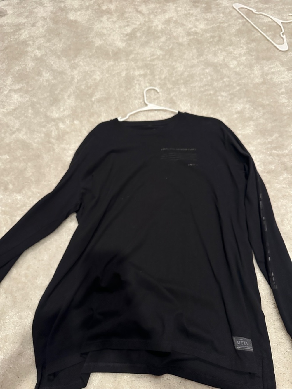 META Black Long Sleeve Men's Shirt Tee